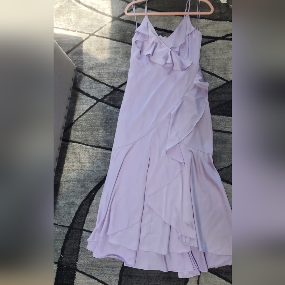 Express Lilac Asymmetrical Ruffle Dress - Picture 7 of 11